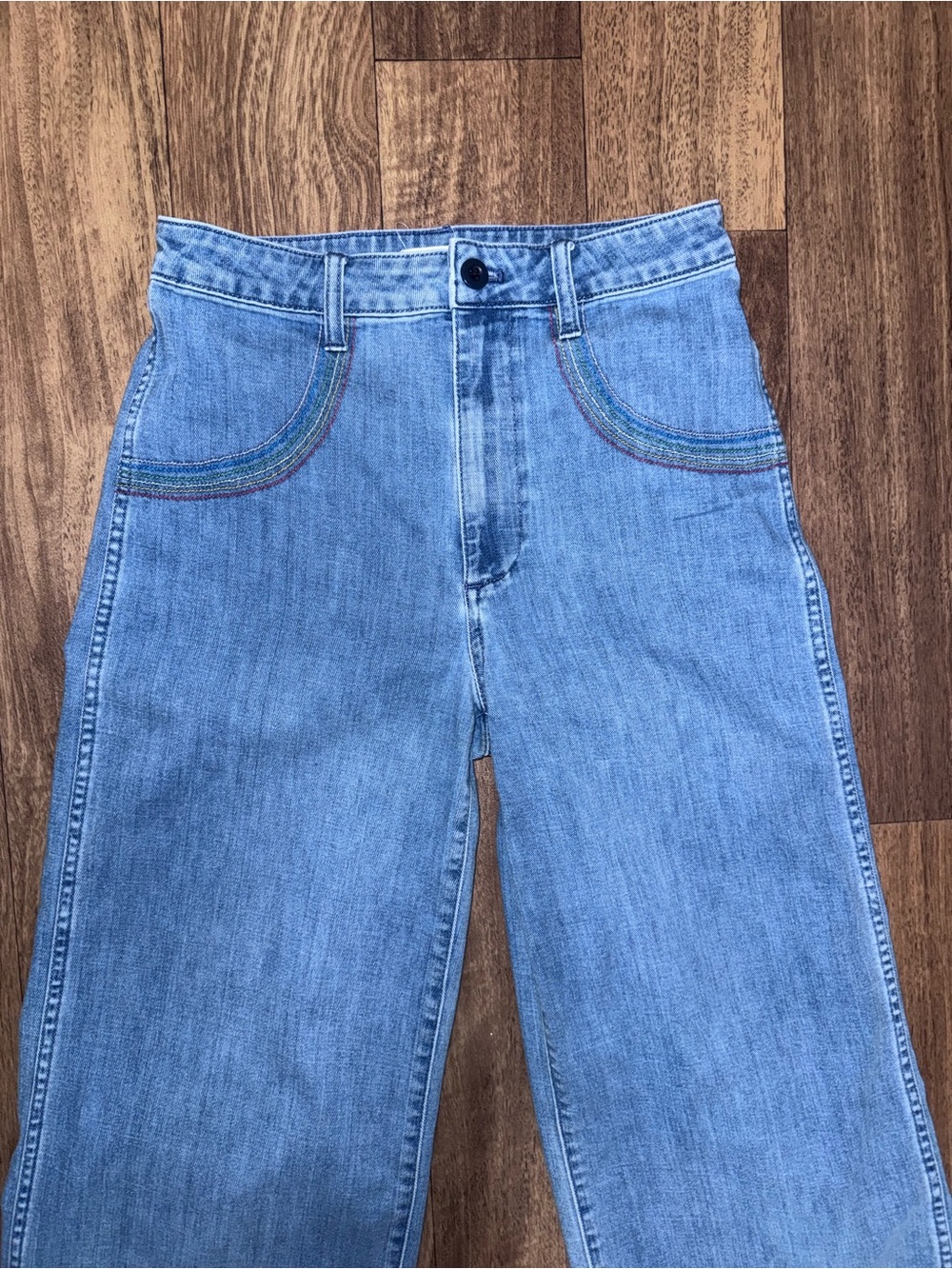 Madewell Emmet Wide-Leg Jeans Rainbow Stitch Jeans - Picture 4 of 7